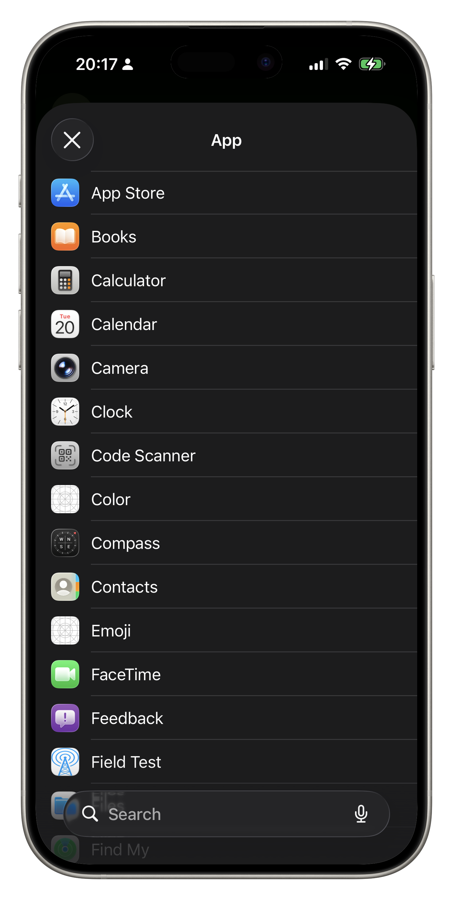 Confirm app selection