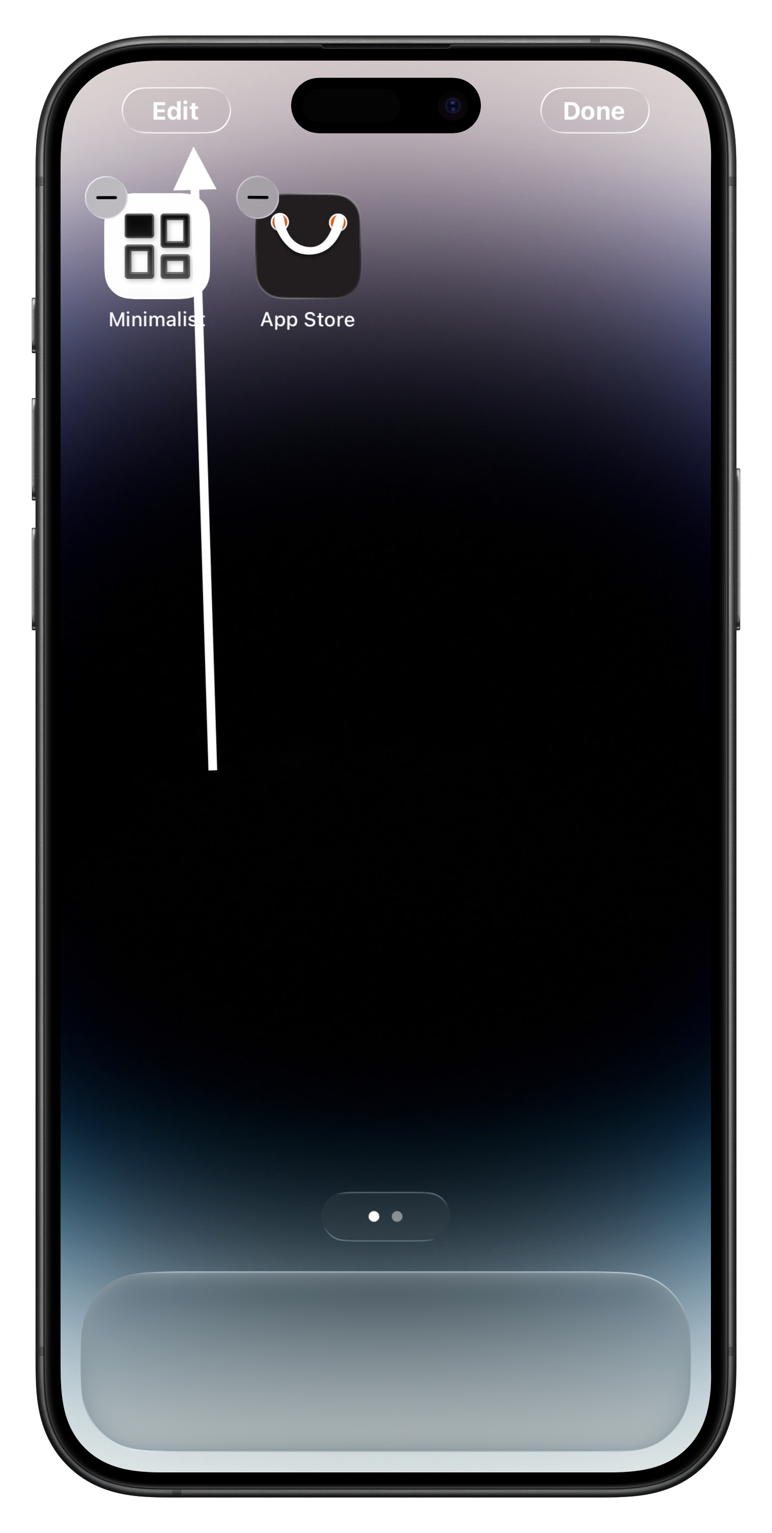 Open Home Screen edit mode